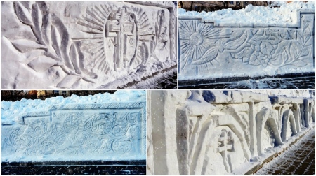 Снежные картины в Свято-Иннокентьевском храме