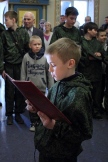 Присяга военно-патриотического объединения «Родионовцы» в Покровском храме Хабаровска 17 апреля 2016 г.