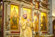 Митрополит Владимир совершил Божественную литургию в кафедральном соборе краевого центра. 7 августа 2016 года